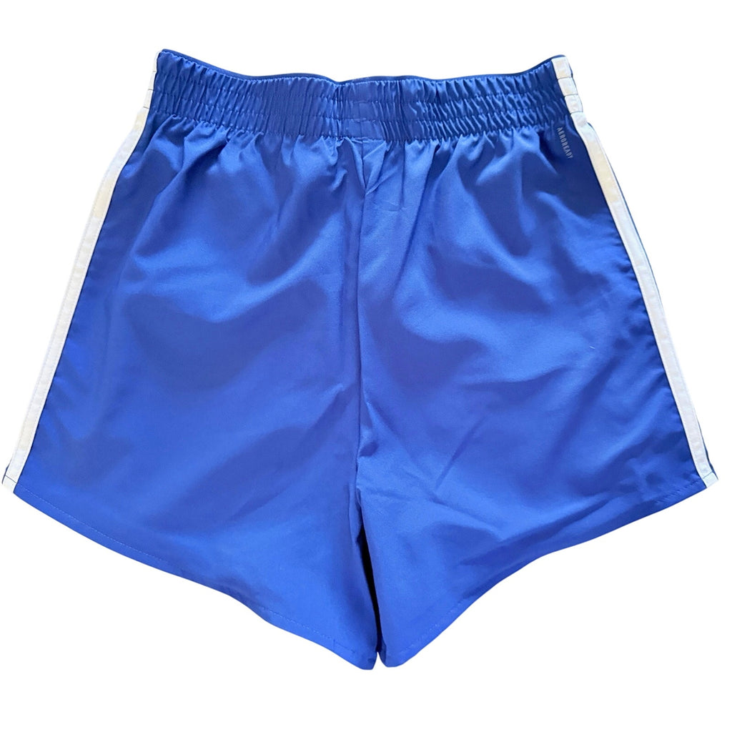 Adidas High‑Rise Blue 3‑Stripe Athletic Lightweight Elastic Waist Logo Shorts XS