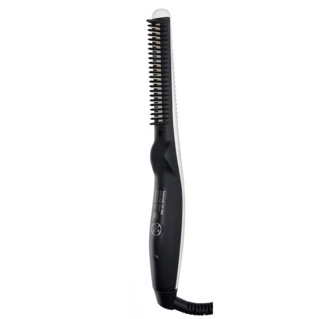Mens 2‑in‑1 Beard Straightener & Hair Comb Ceramic Fast Heating All Hair Types