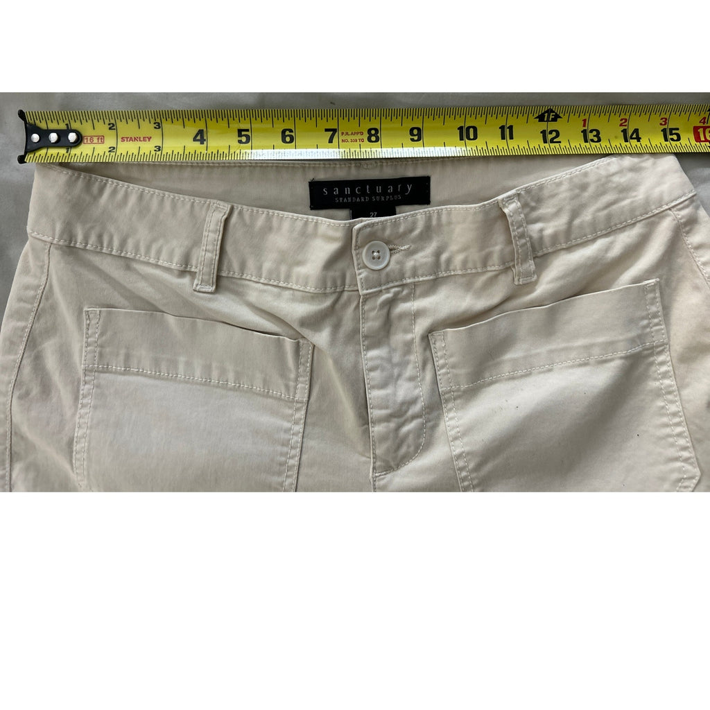 Sanctuary LA Standard Surplus Shorts Light Khaki Cotton Stretch Size 27 NWOT
