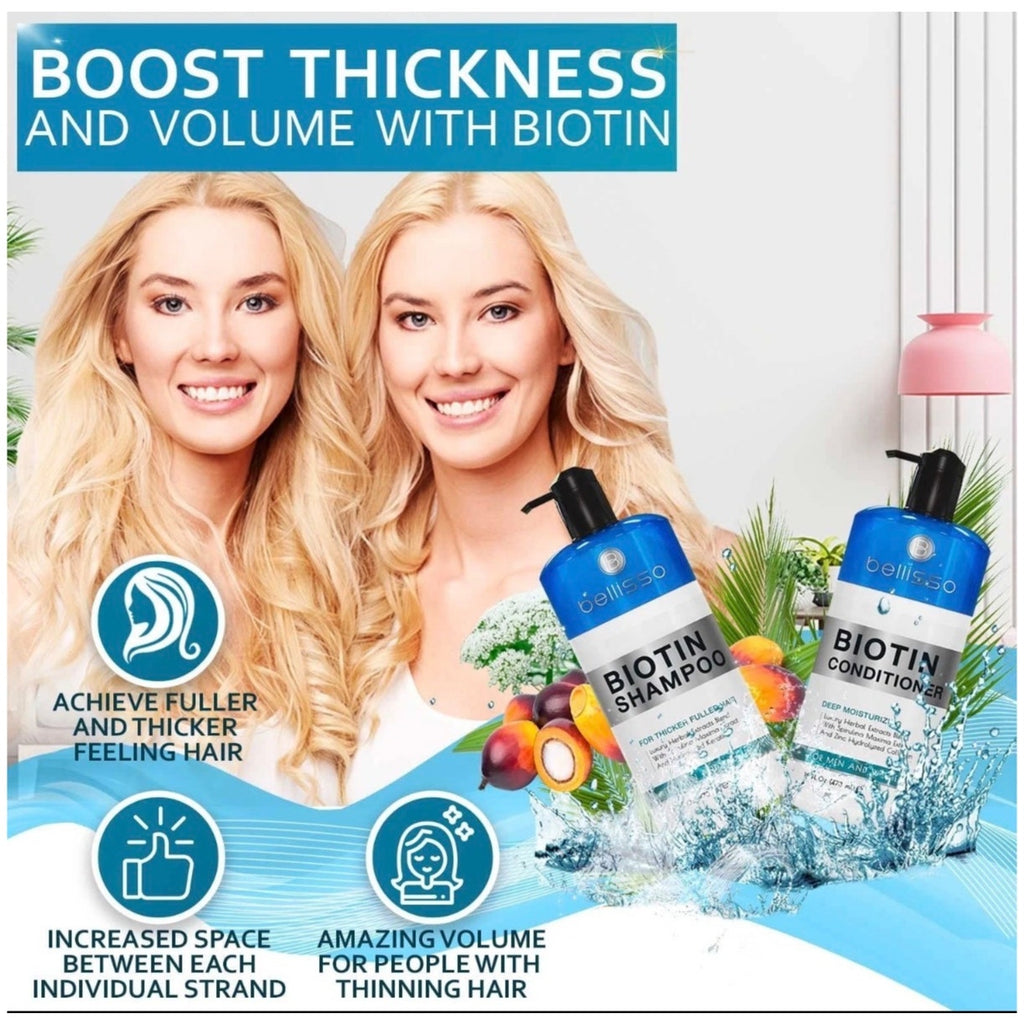Biotin Shampoo & Conditioner Set - Sulfate & Paraben Free Treatment Men /Women
