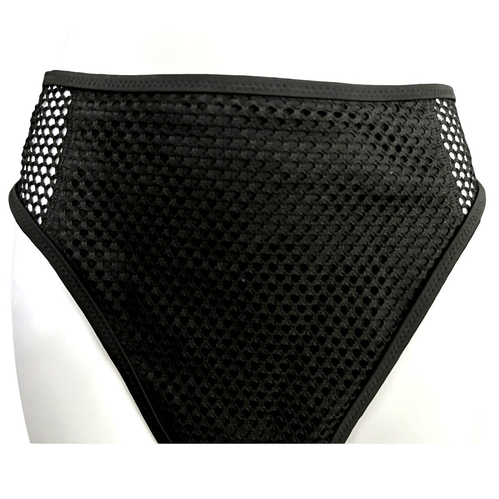 Refuge Swim Bikini Set Mesh Overlay Cami Top & Matching High Waist Bottoms Sz S