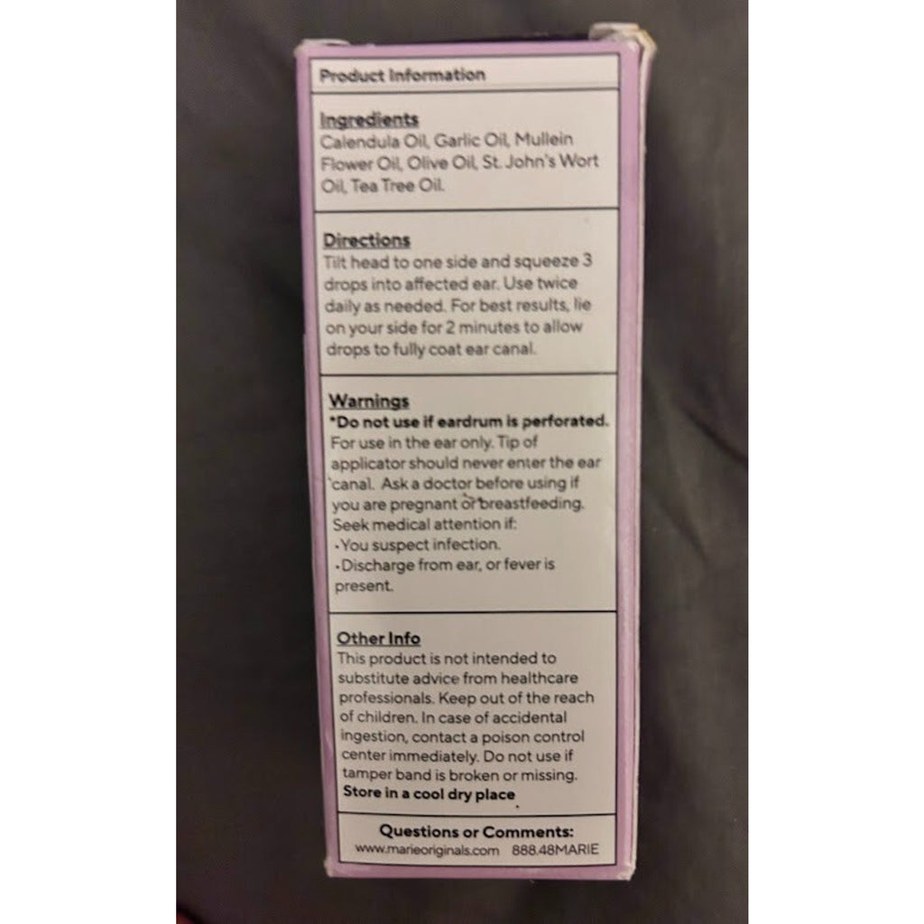 Marie Originals Bio Active Oil for Ear Infections - Natural Eardrops, Prevention