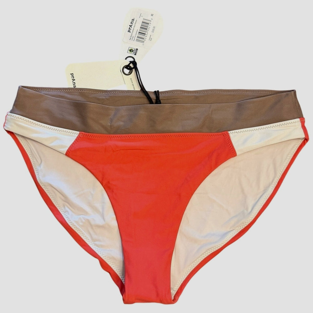 Womens Prana Baja Bound Summer Wave Bikini Swim Bottom Sz Small Color Rose Fire