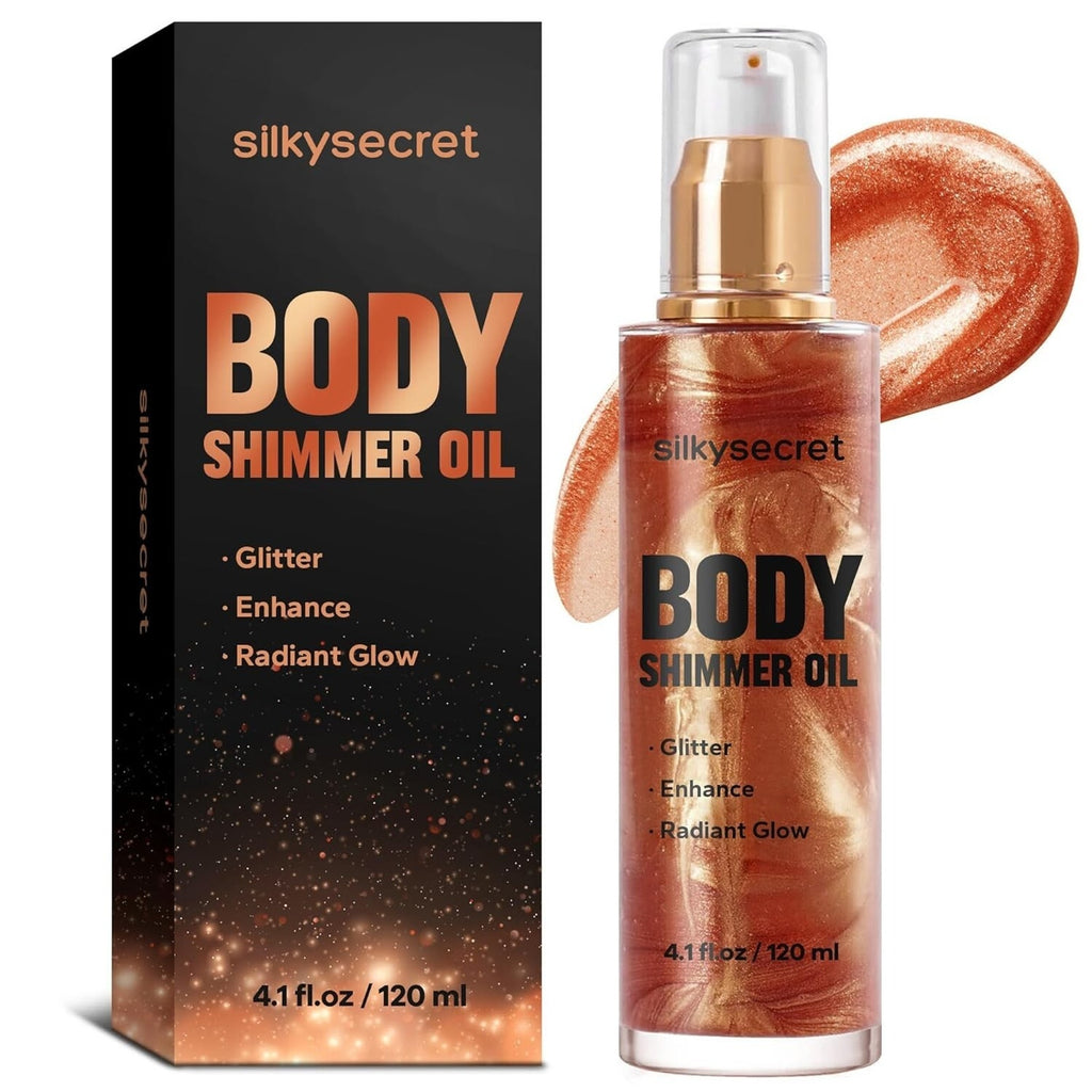 Sexy Silky Golden Brown Body Shimmer Oil Glow Radiant Hydrating Skin 4.1 oz NEW