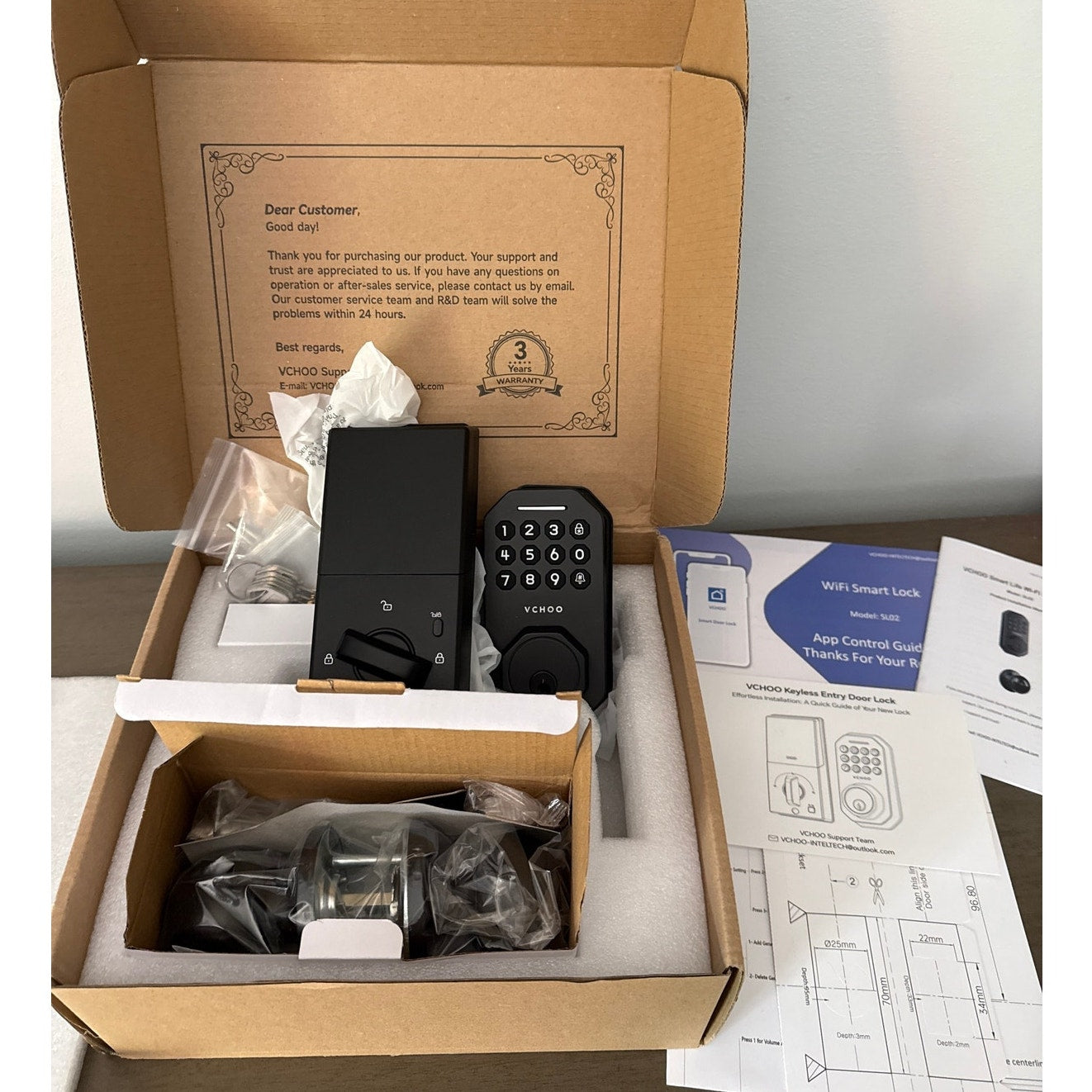 Smart Keyless Deadbolt Lock Set w/ Keypad & Door Knobs App Controlled MatteBlack