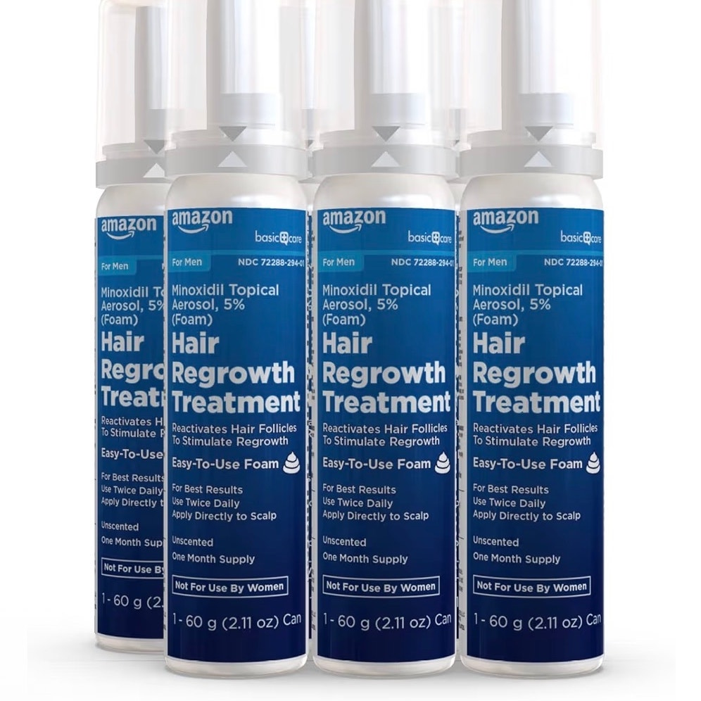 Amazon Men Hair Regrowth Treatment 5% Minoxidil Topical Aerosol Foam 6 Month