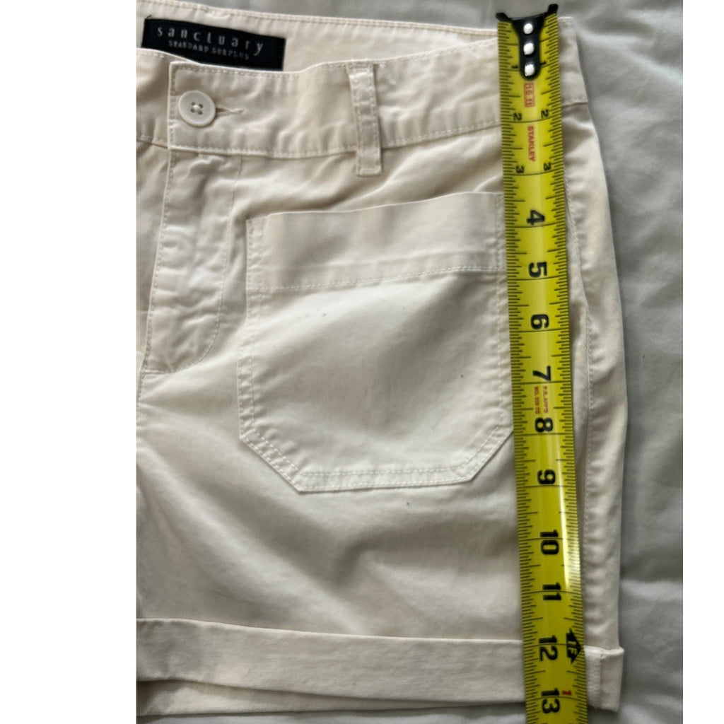 Sanctuary LA Standard Surplus Shorts Light Khaki Cotton Stretch Size 27 NWOT