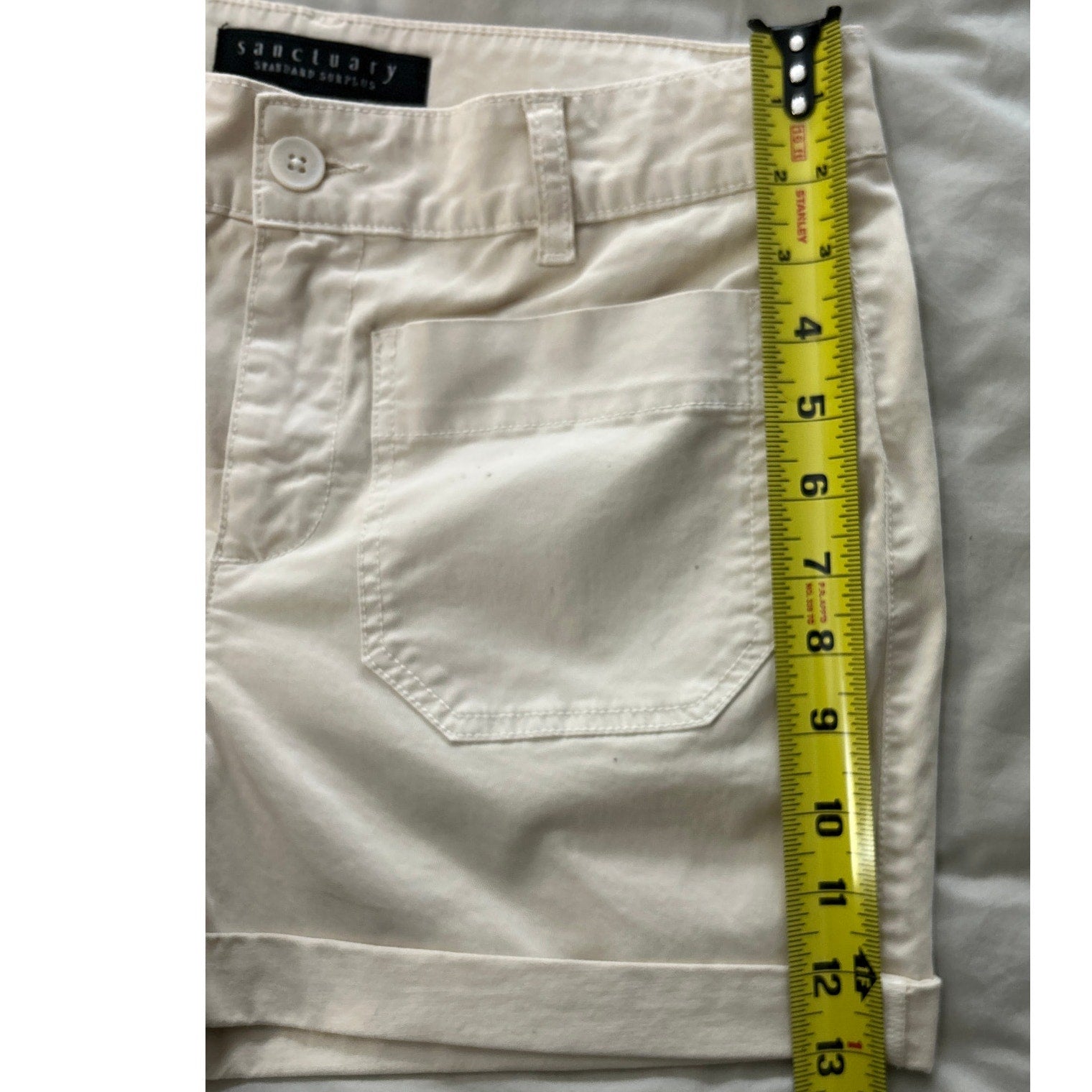 Sanctuary LA Standard Surplus Shorts Light Khaki Cotton Stretch Size 27 NWOT