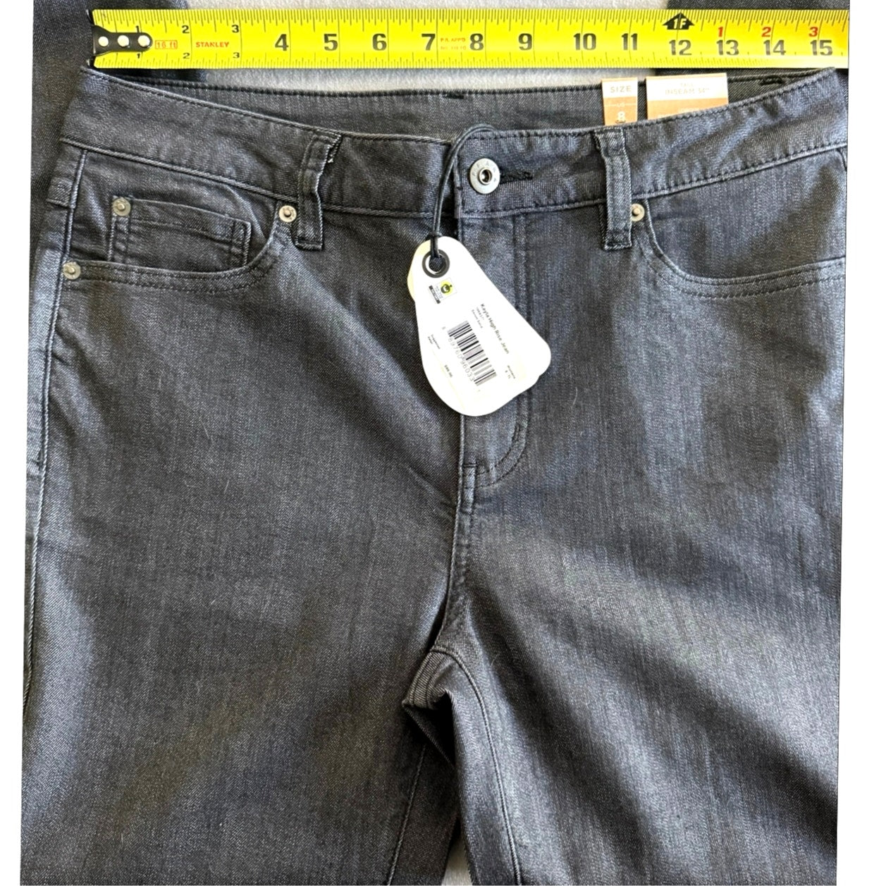 PrAna Kayla Organic Cotton Stretch High Rise Jeans Gray Women 8 / 29 x 34 NWT