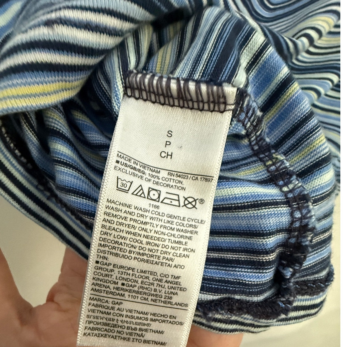 Madhhappy x Gap Baby Tee Coastal Blue Stripe Sz Small NWT Y2K Limited Edition