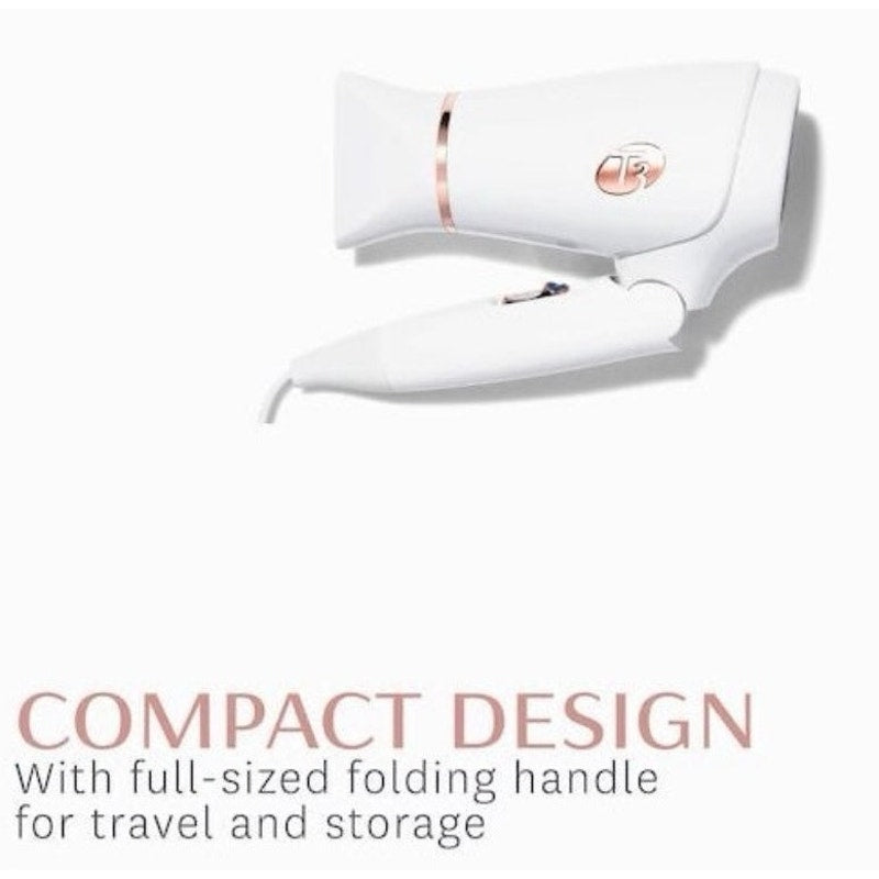T3 Featherweight Compact Micro Dryer White #76851 Dual Voltage Travel 1200W NWOB