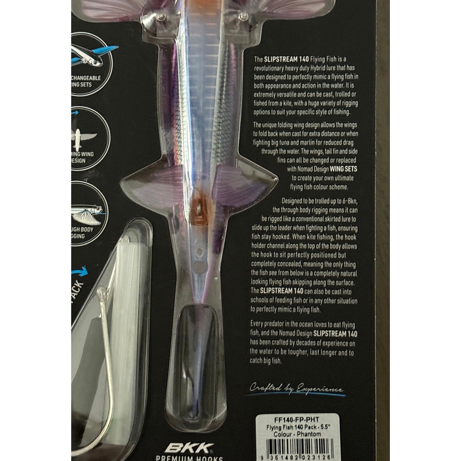 Nomad Design Slipstream 140 Flying Fish Purple Oceanic 5.5in Flying Fish Lure