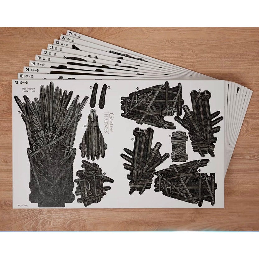 Game of Thrones Iron Throne 3D Model Kit 219pcs House of the Dragon Sealed Box