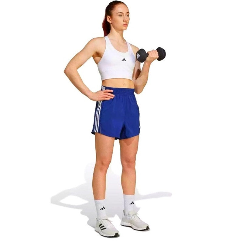 Adidas High‑Rise Blue 3‑Stripe Athletic Lightweight Elastic Waist Logo Shorts XS