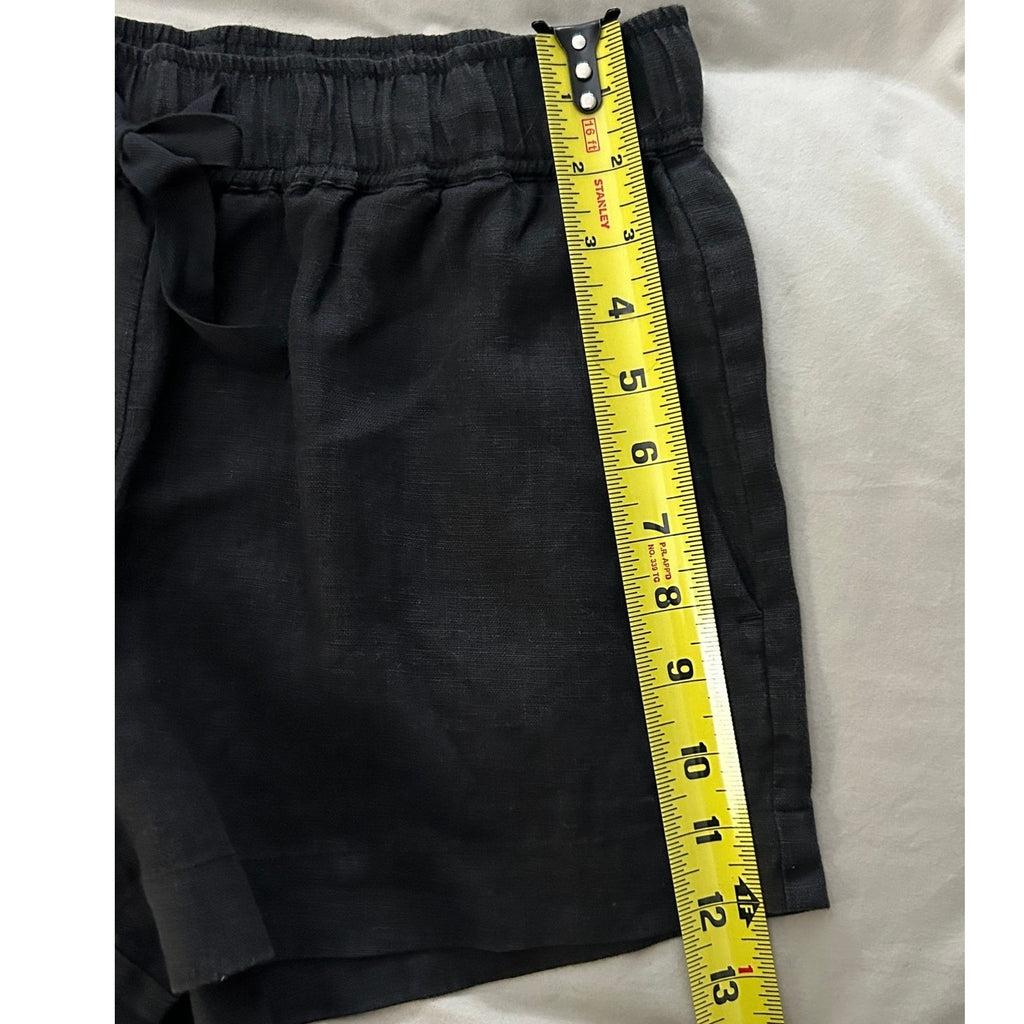 Sanctuary Linen Tie Waist Shorts w/ Side Pockets Onyx Charcoal Sz Small NWOT