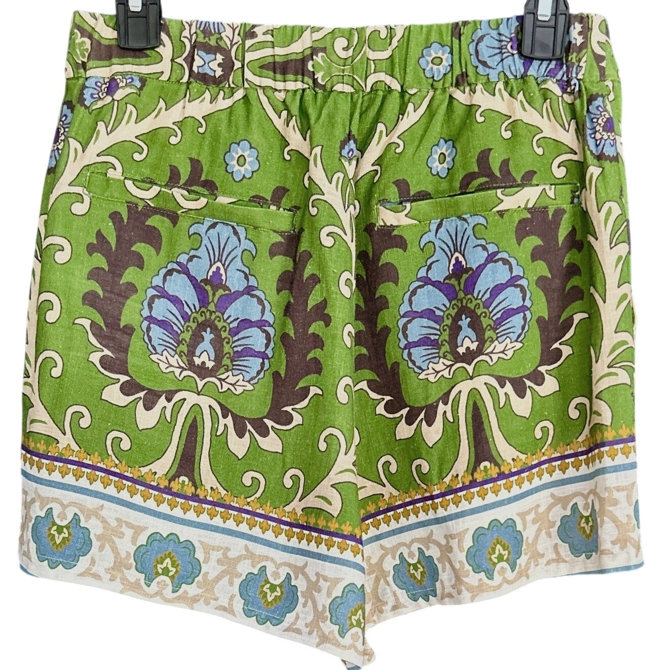 Sanctuary Spring Breaker High Rise Green Stylish Pattern Linen Shorts *Sz XS / S