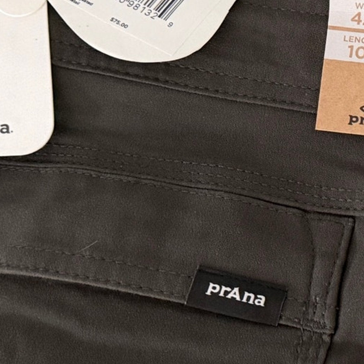 Mens PrAna Stretch Zion Short II Size 40 Waist Built in Belt Dark Iron Gray NWT