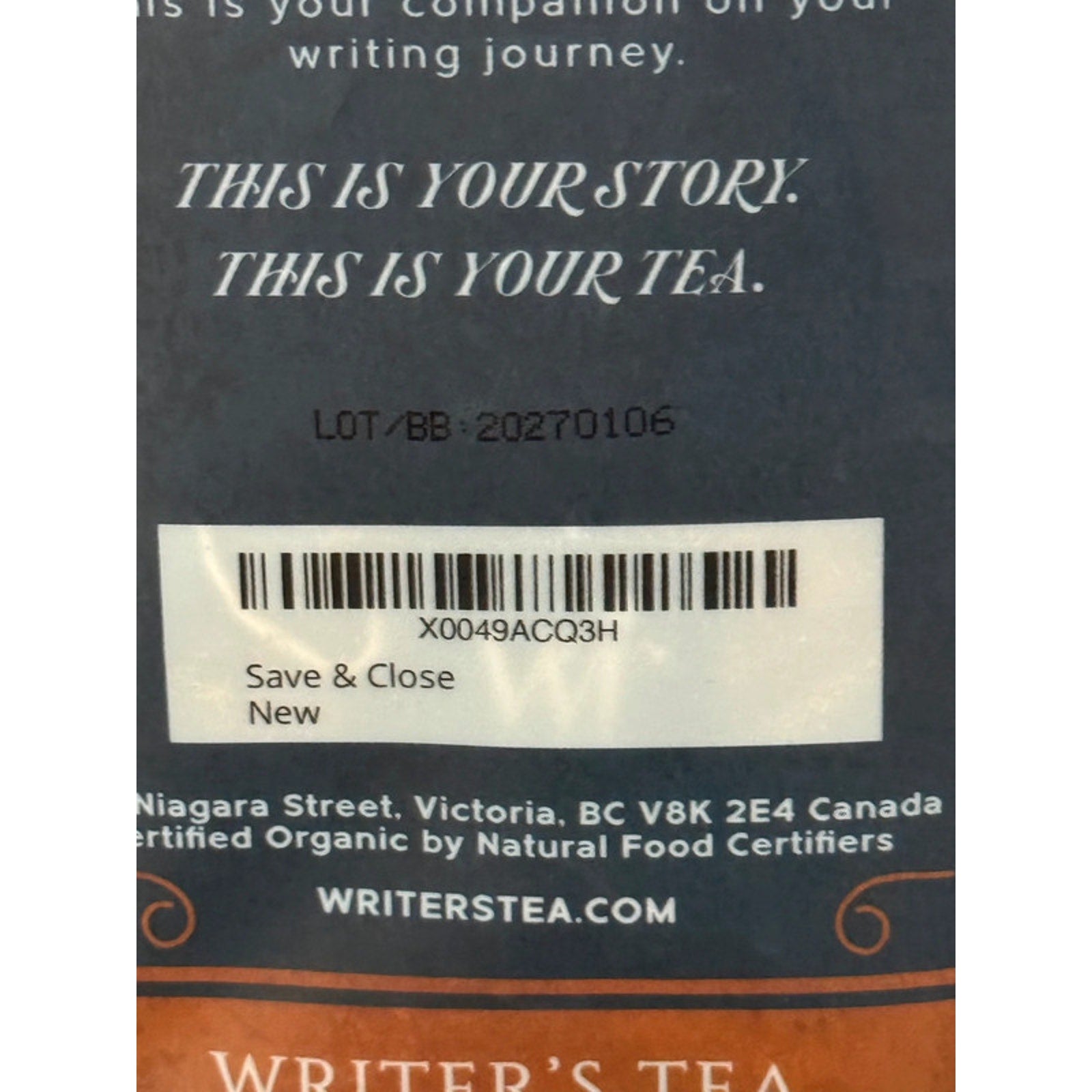 Writers Tea Nighttime Blend Organic Caffeine‑Free Sleep Tea Chamomile & Lavender
