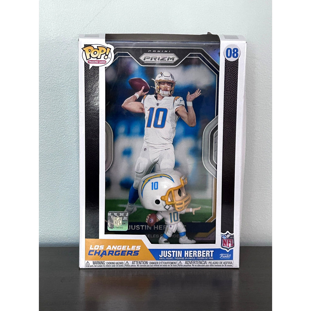 Justin Herbert Funko Pop Trading Card #08 Panini Prizm NFL Chargers Figure