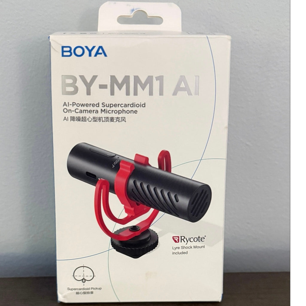 BOYA BY‑MM1 AI On‑Camera Microphone Kit w/ Cables, Shock Mount & Wind Muff NEW