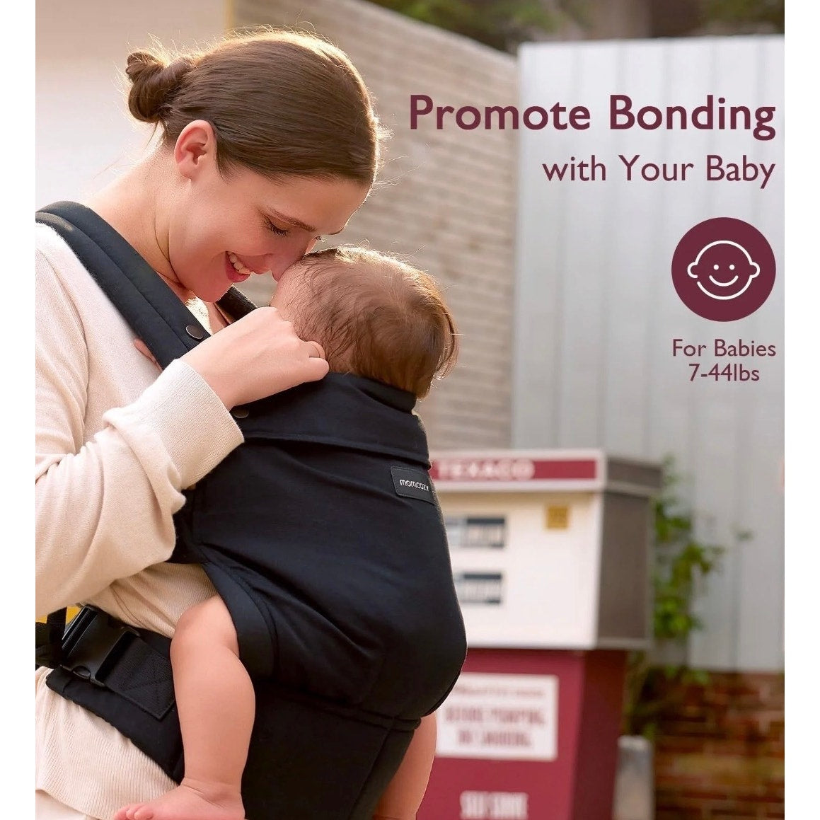 Momcozy Baby Carrier | Ergonomic Lightweight 7-44 lbs | 3-24 Months | Black NIB