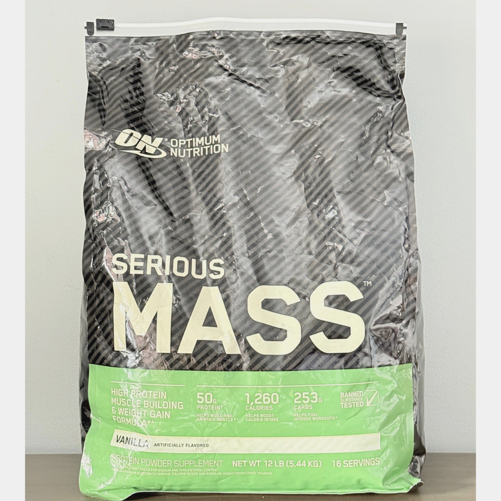 Optimum Nutrition Serious Mass Weight Gainer Protein Carb Powder Drink Vanilla