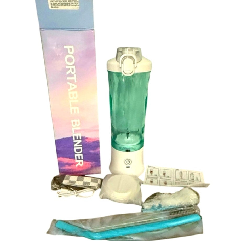 Portable 20oz USB Rechargeable LED Blender 6‑Blade Mini Smoothie Shaker Cup NEW