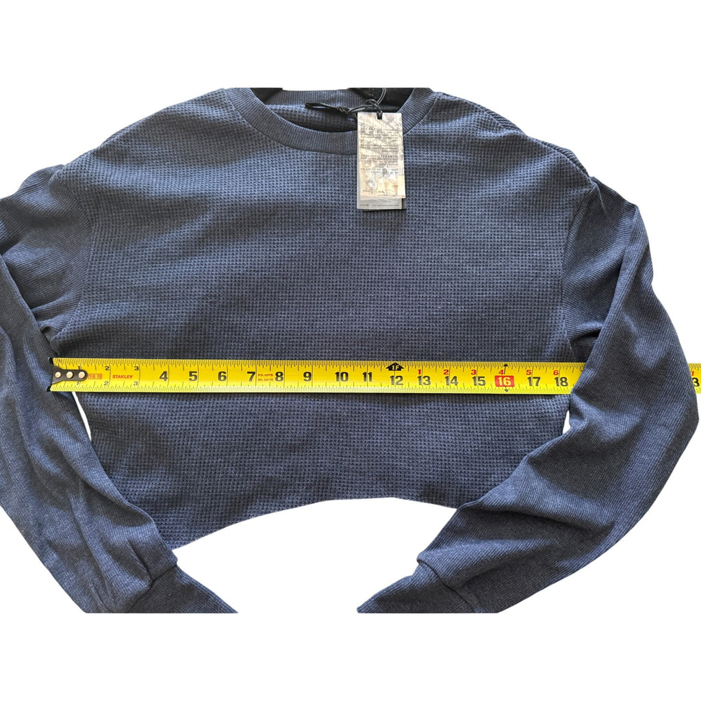 Twenty Montreal Everest Thermal Asymmetrical Crop Top Blue Obsidian Sz Small NWT