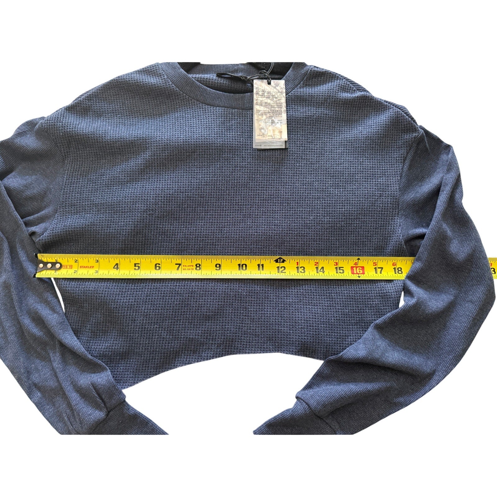 Twenty Montreal Everest Thermal Asymmetrical Crop Top Blue Obsidian Sz Small NWT