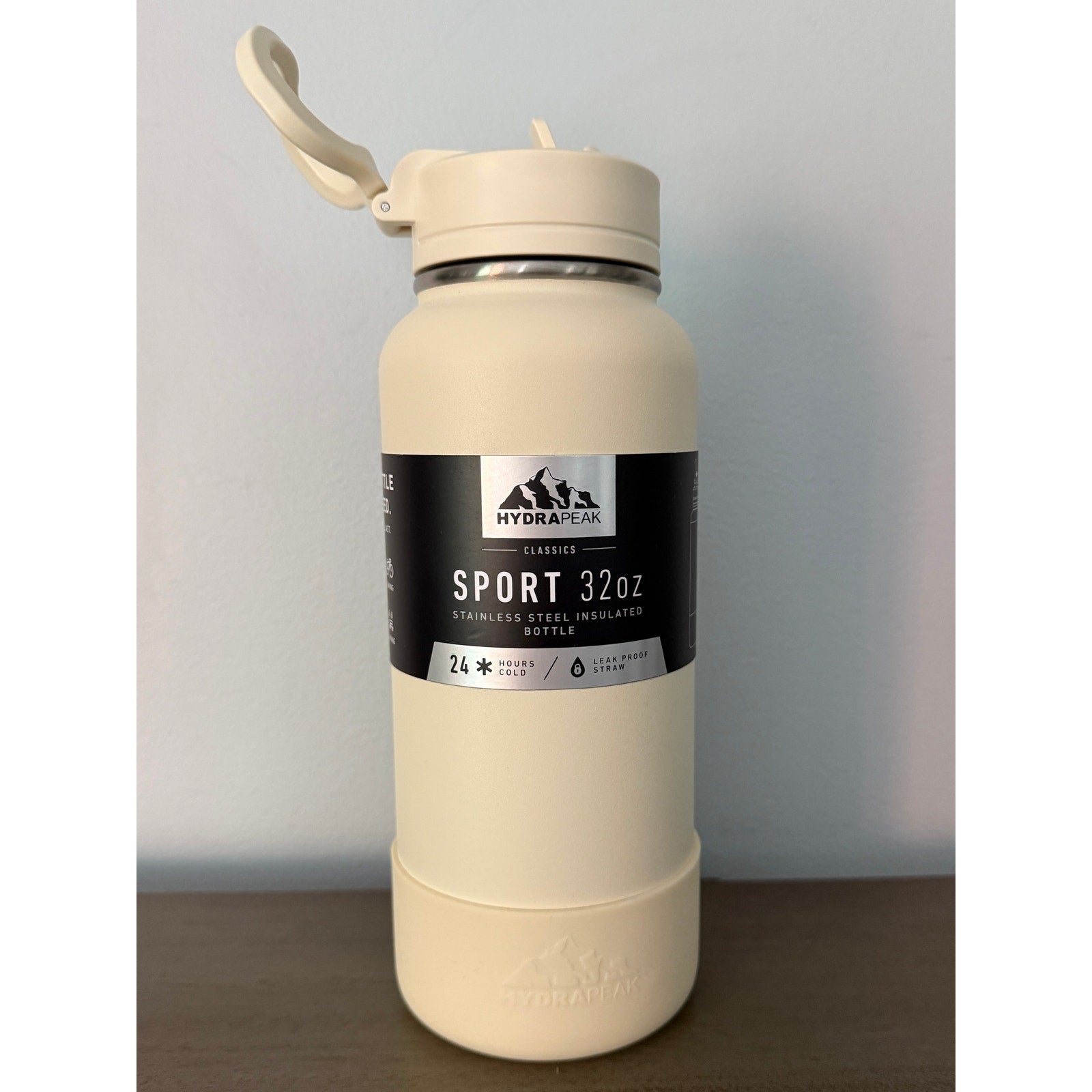 HydraPeak Sport 32oz Stainless Steel Insulated 24Hrs Water Bottle – Cream NEW