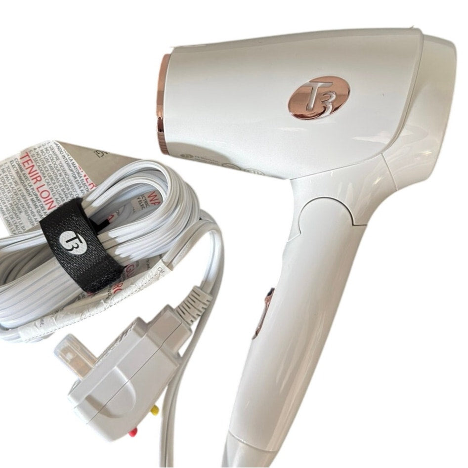 T3 Featherweight Compact Micro Dryer White #76851 Dual Voltage Travel 1200W NWOB