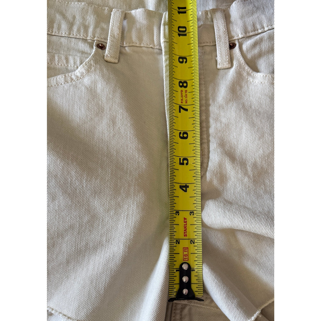 Old Navy Ski-Hi Highrise A-Line Raw Hem Button Fly Tan / Khaki Shorts Sz 4 NWOT