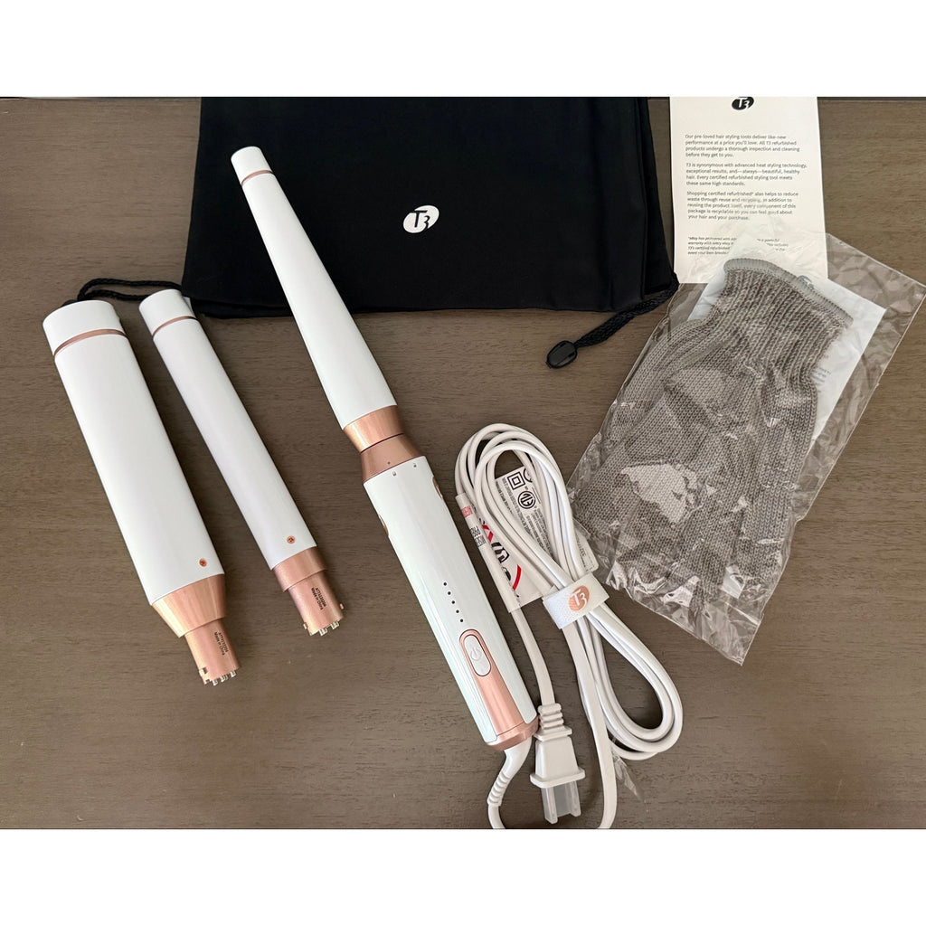 T3 Whirl Trio Interchangeable Curling Iron Kit 1", 1 1/4", 1 1/2" Barrels NWOB