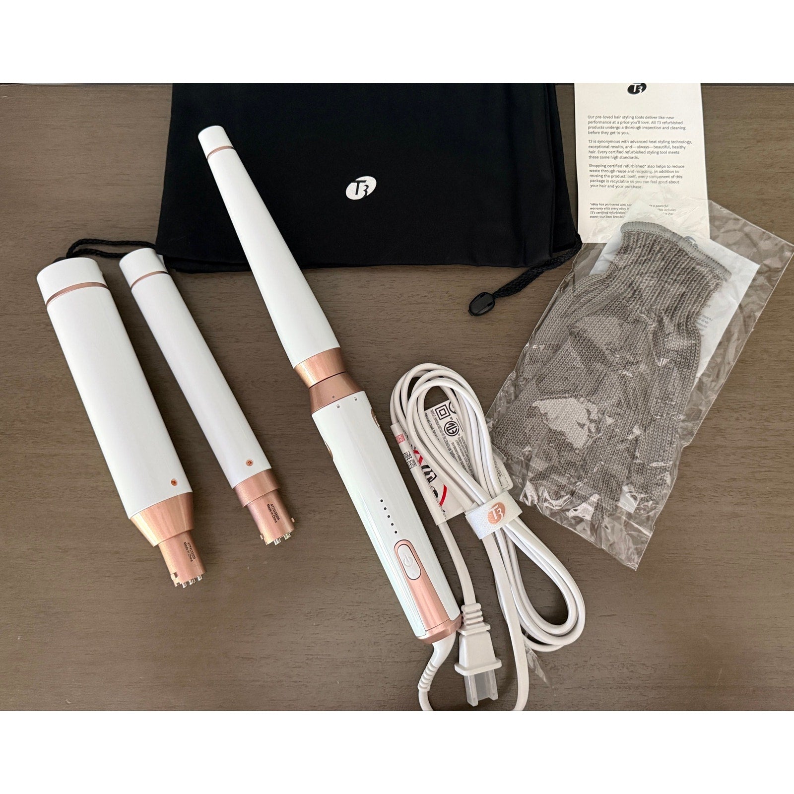 T3 Whirl Trio Interchangeable Curling Iron Kit 1", 1 1/4", 1 1/2" Barrels NWOB