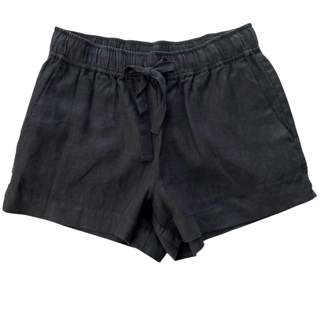 Sanctuary Linen Tie Waist Shorts w/ Side Pockets Onyx Charcoal Sz Small NWOT