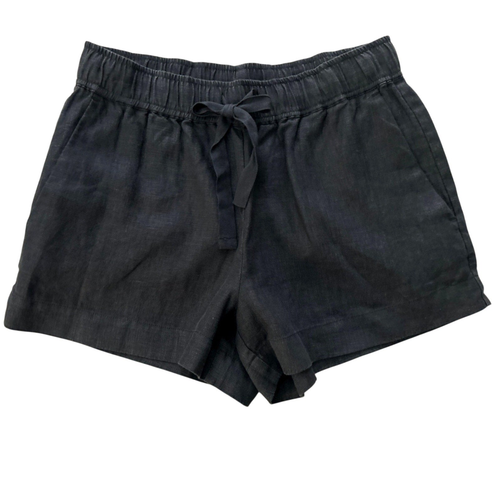 Sanctuary Linen Tie Waist Shorts w/ Side Pockets Onyx Charcoal Sz Small NWOT