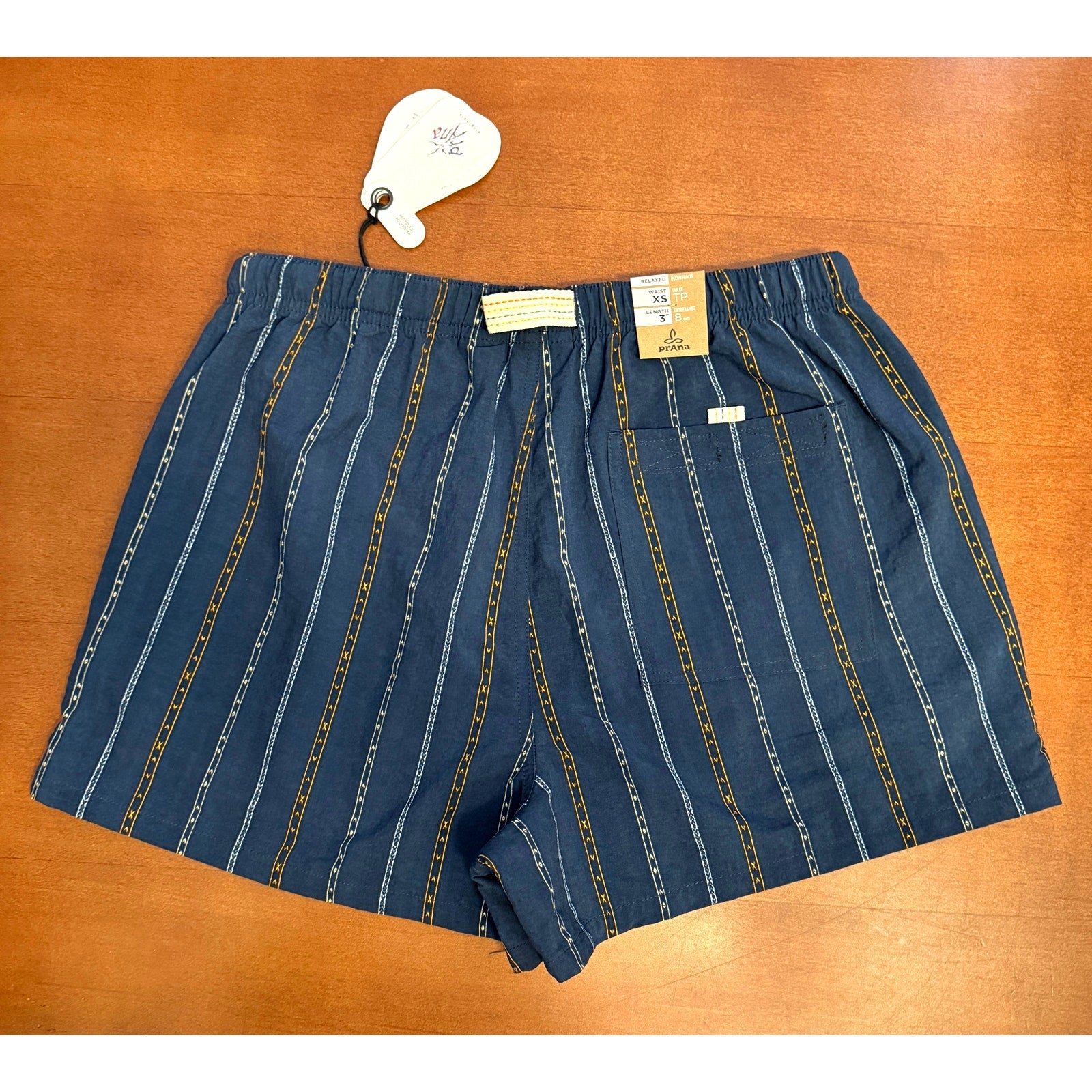 Womens Prana 90s Style Inspired Indio Heritage Shorts Stormy / Navy Sz Small 3"