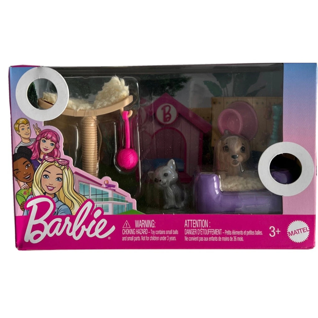 Barbie Pet Accessory Set Pack Theme Including Dog Cat Bed Toys New