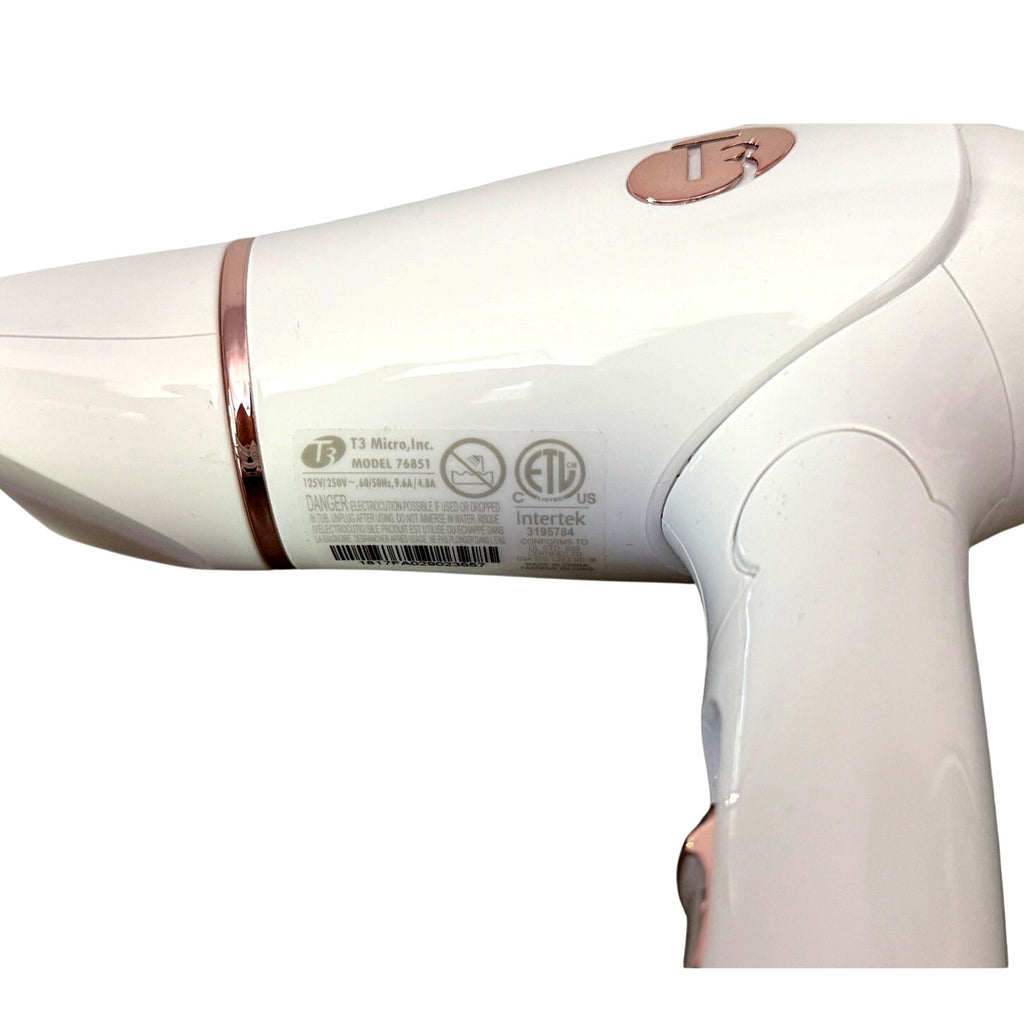 T3 Featherweight Compact Micro Dryer White #76851 Dual Voltage Travel 1200W NWOB