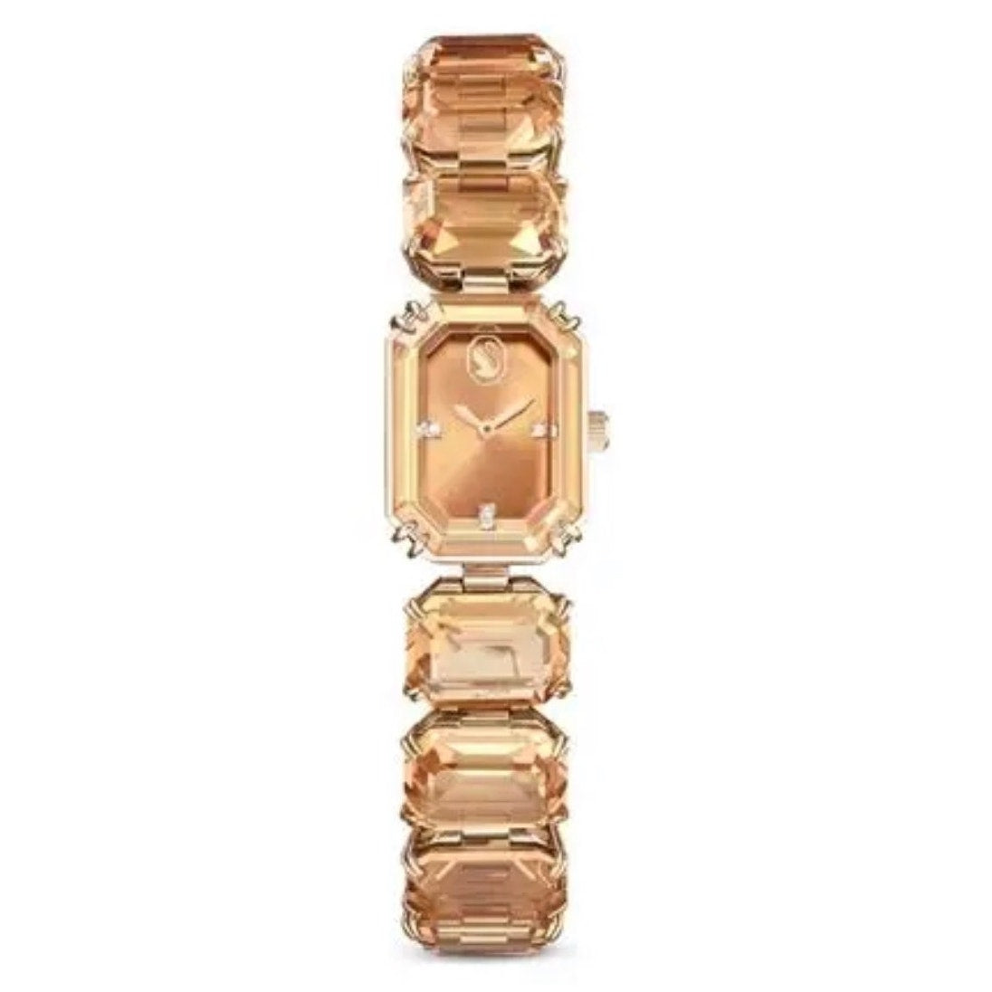 Swarovski Millenia Bracelet Watch Champagne Gold Octagon Crystals Swiss Quartz
