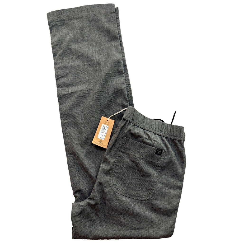 prAna Men’s Vaha E‑Waist Pants Gravel Grey Hemp Blend Large 34 Inseam NWT
