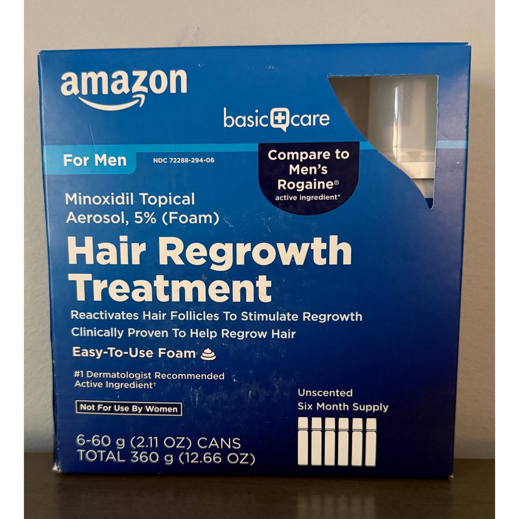 Amazon Men Hair Regrowth Treatment 5% Minoxidil Topical Aerosol Foam 6 Month