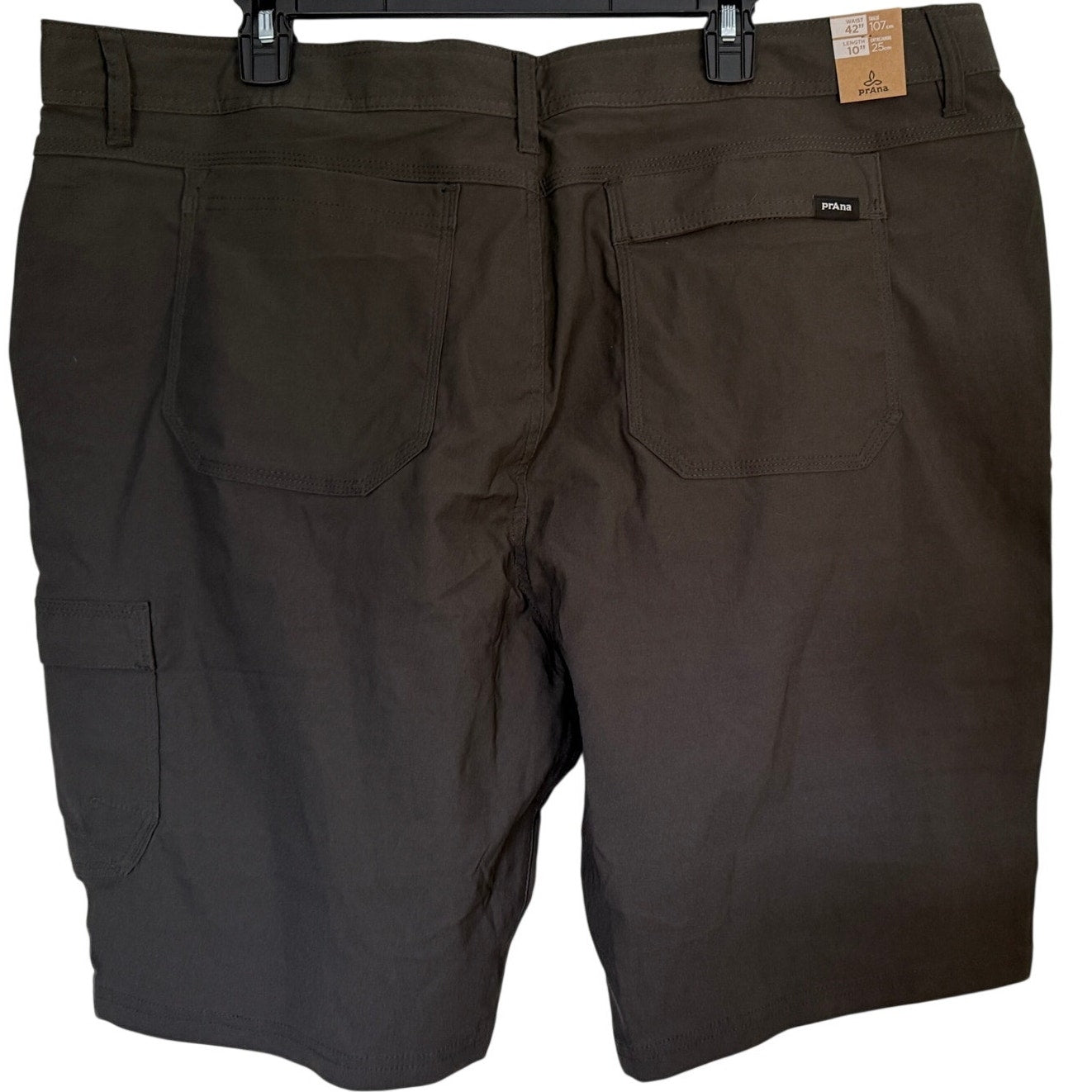 Mens PrAna Stretch Zion Short II Size 42 Waist Built in Belt Dark Iron Gray NWT
