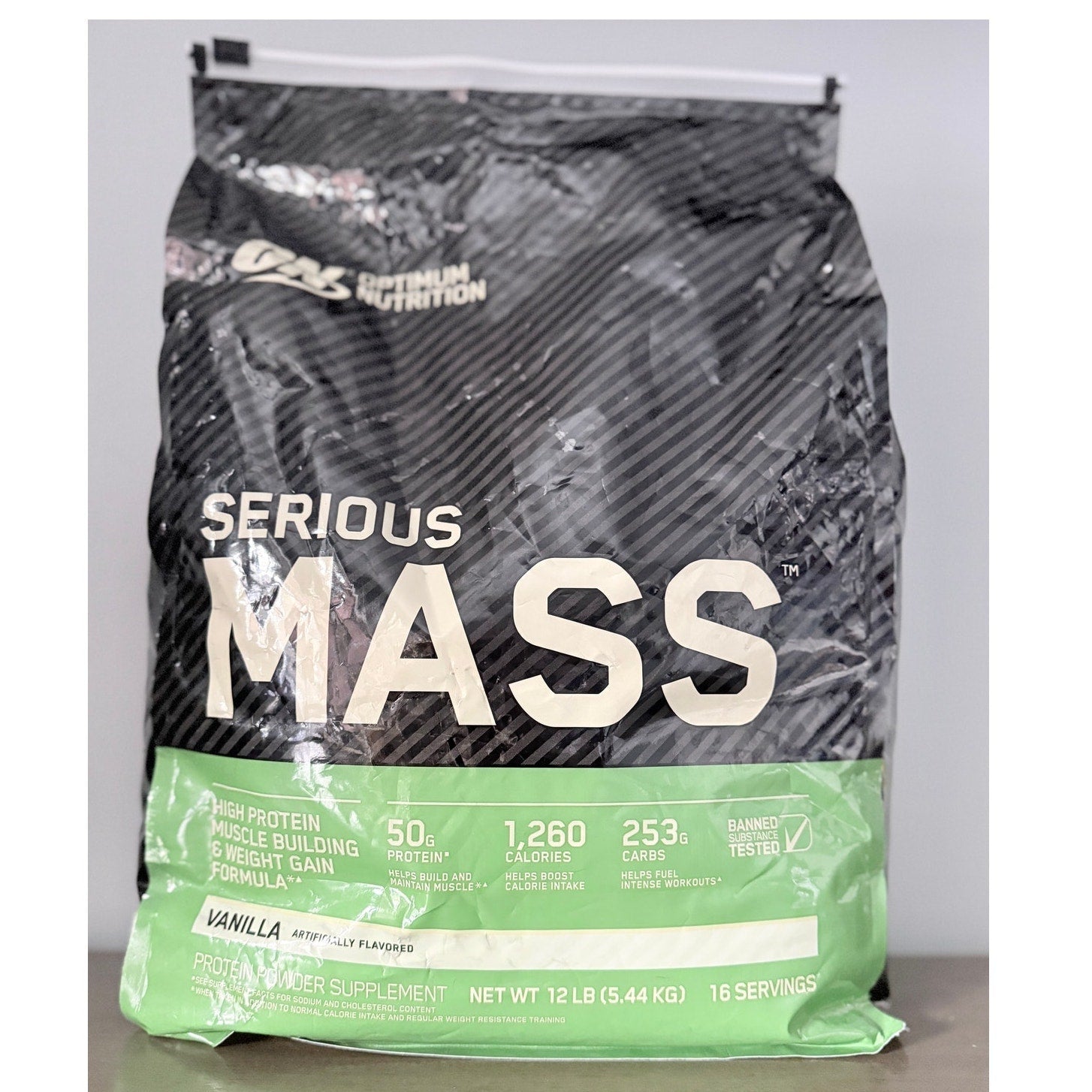 Optimum Nutrition Serious Mass Weight Gainer Protein Carb Powder Drink Vanilla