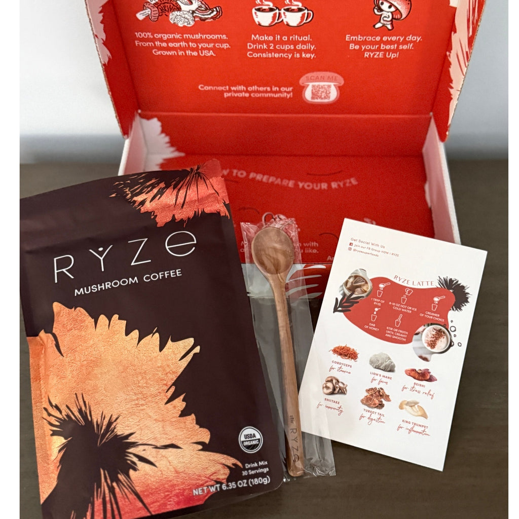 RYZE SUPERFOODS Mushroom Coffee Dark Roast Box Set Sealed