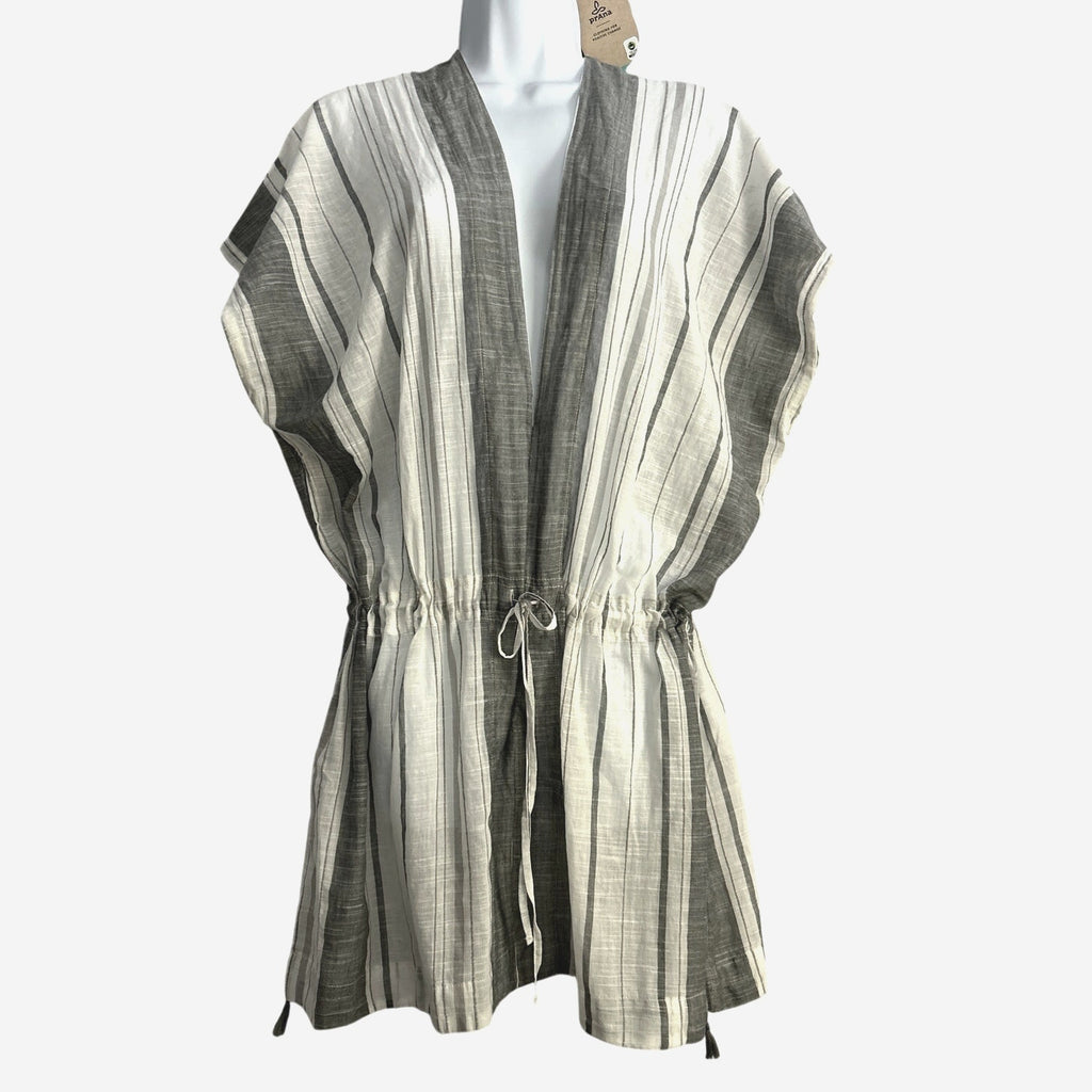 prAna Marina Bay Tunic S • Organic Cotton • Grey Stripe • Relaxed Gauzy Fit NWT