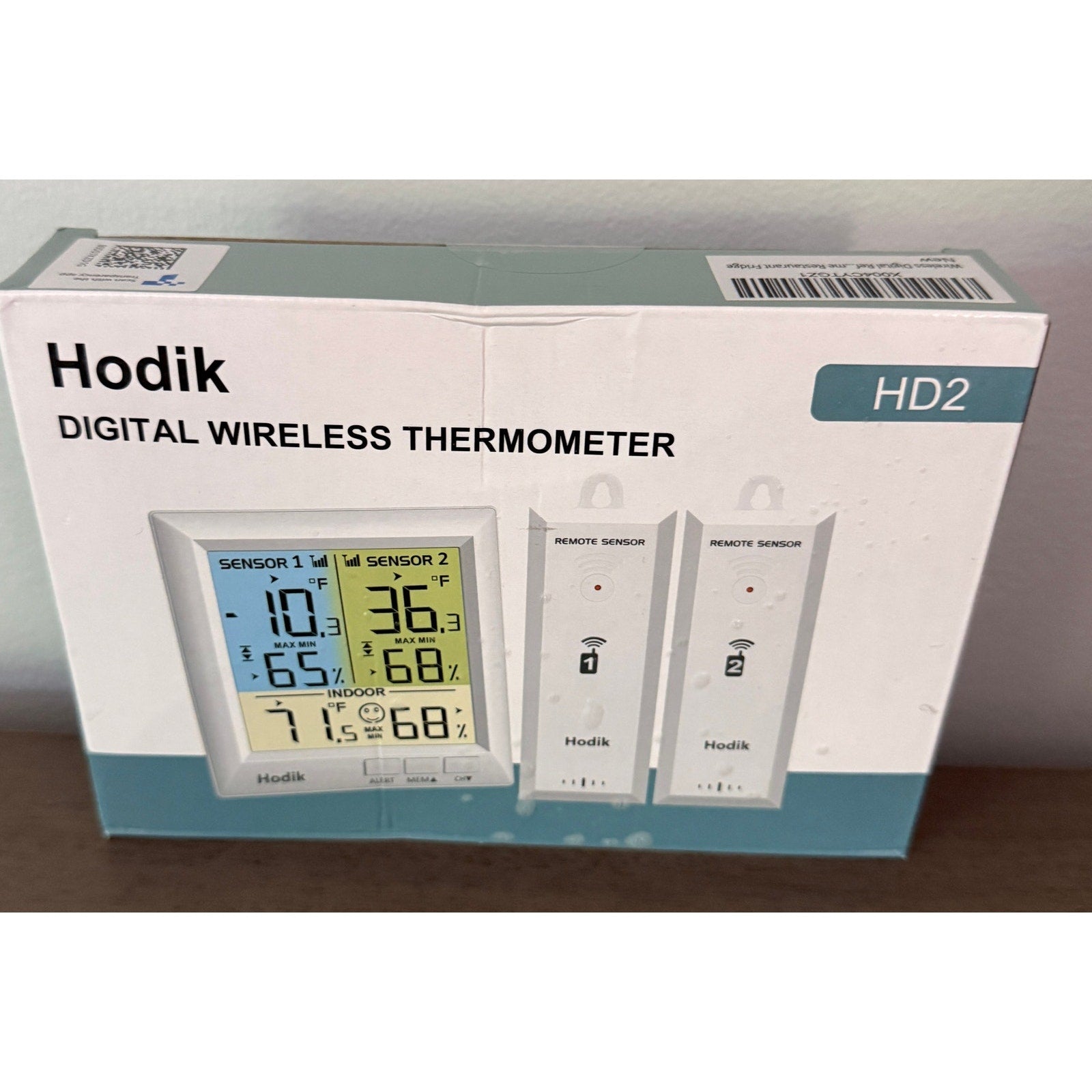 Hodik Digital Wireless Thermometer Refrigerator Freezer Alarm 2 Remote Sensors
