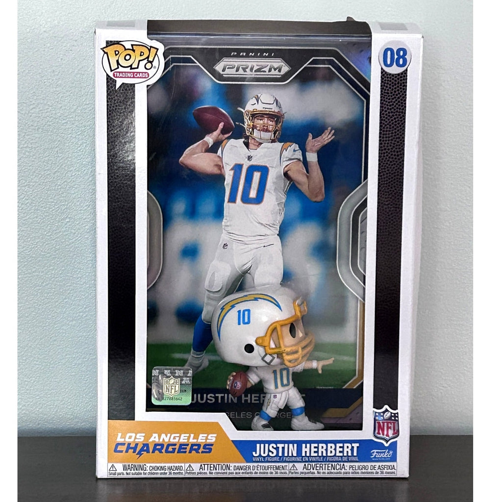 Justin Herbert Funko Pop Trading Card #08 Panini Prizm NFL Chargers Figure