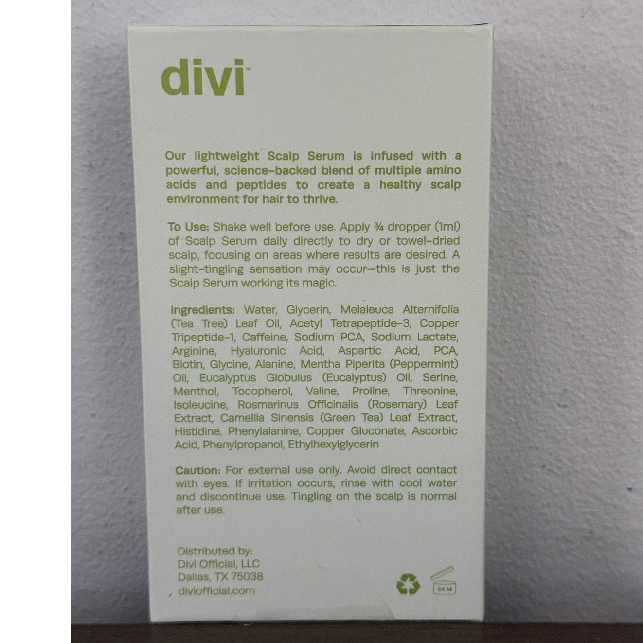 Divi Scalp Serum 1oz Sealed, Hair Fullness, Density Support, Rosemary & Peptides