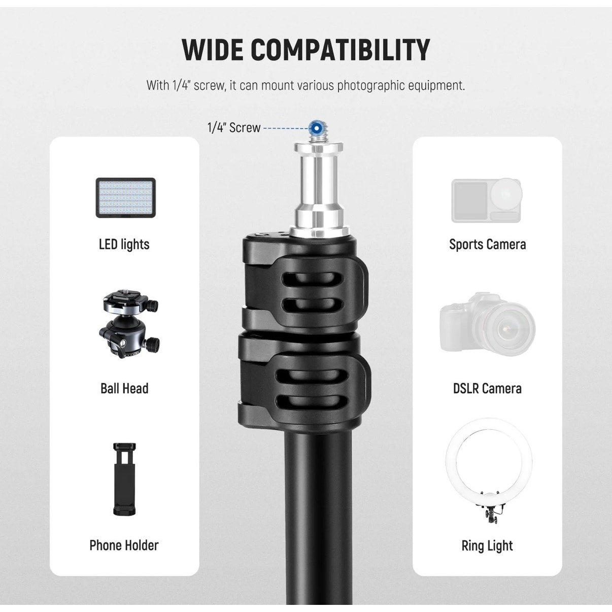 NEEWER ST195 195cm Versatile Portable Photography Light Stand Adjustable Height